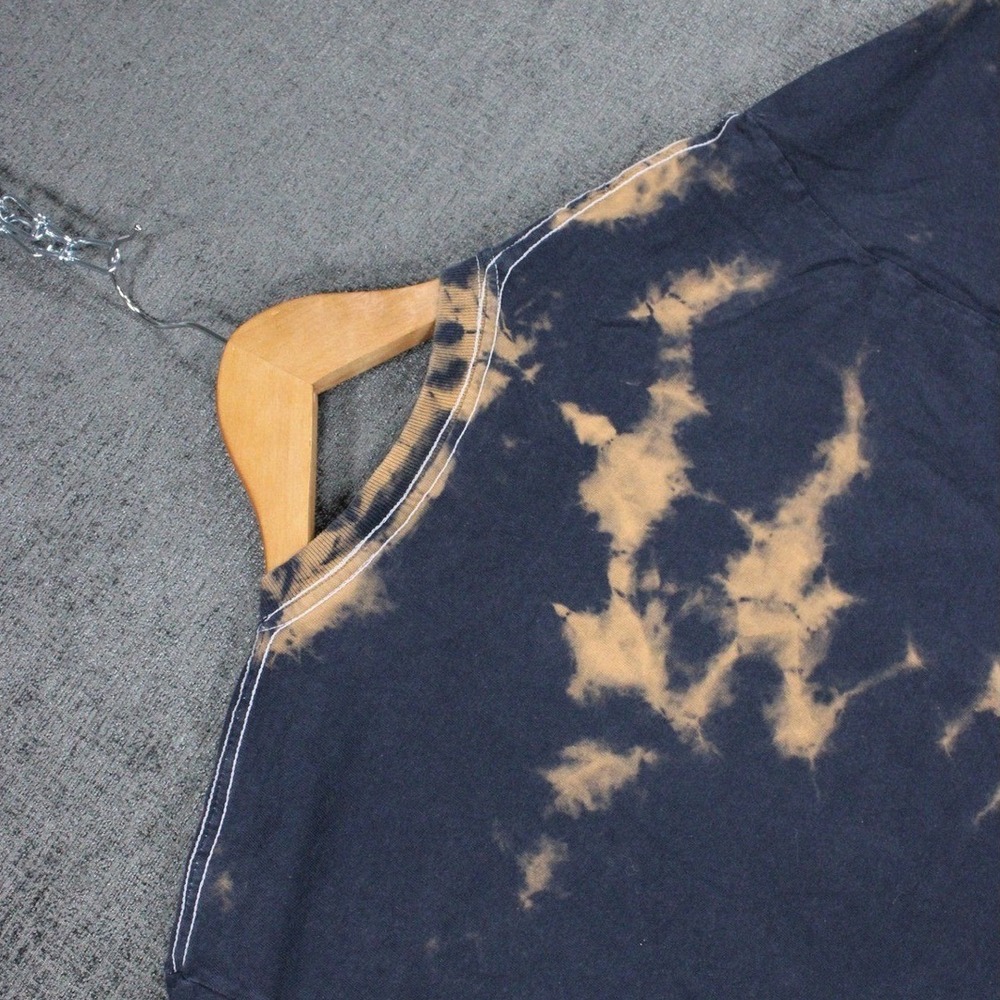 Death Row Records Acid Wash Tie Dye Graphic T-Shirt Navy Red Mens 1X - Picture 4 of 10